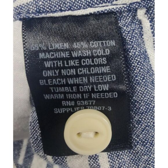 Peyton & Parker Blues Striped Button A Line Skirt Size 16 - Picture 3 of 6